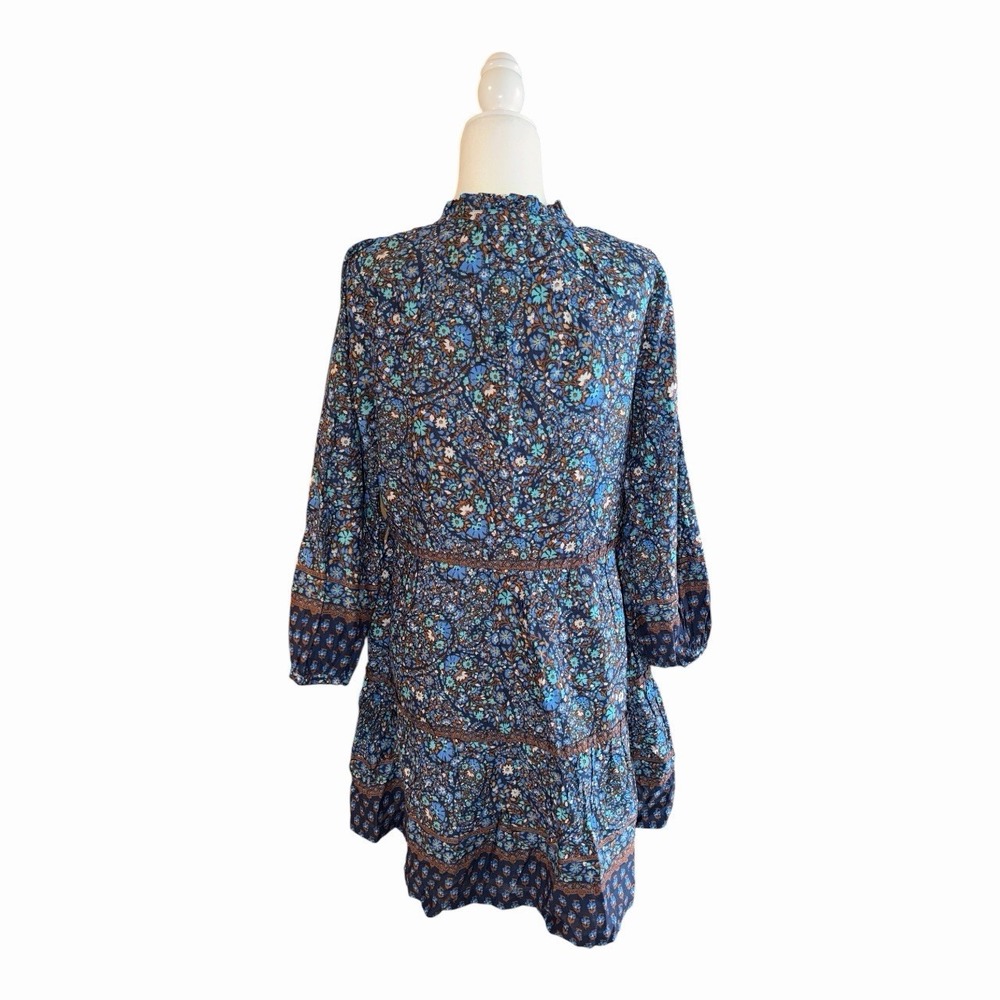 Vineyard Vines Fenwick Paisley Dress Blue Floral Boho Cotton Mini Medium NWT - Picture 4 of 7